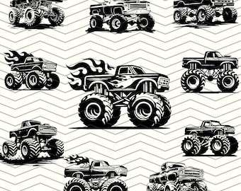 Premium Monster Truck SVG Bundle, 10 Files | Monster Truck Digital File Pack | SVG Files for Cricut | Monster Jam SVG Bundle