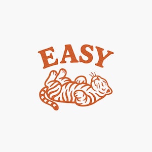 Easy Tiger Premium PNG Design Bundle, Transparent Background, 4 colors | Retro Tiger PNG | Retro Graphic Tee Sublimation | Tiger PNG