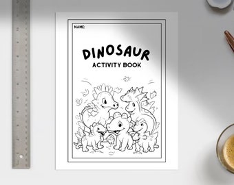 Dino Adventure Activity Book: Printable Dinosaur Puzzles & Coloring (PDF)