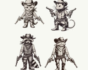 Cowboy Animals SVG PNG Bundle: Wild West Vector Art (Digital Download)