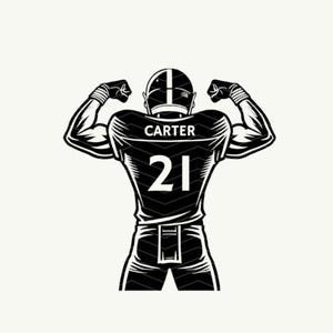 Pacote SVG e PNG de Jogador de Futebol Personalizável | Arquivo Vetorial de Futebol Personalizado | Arquivos SVG de Futebol para Cricut | Clip Art de Futebol