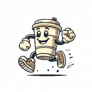 Mascota de café retro SVG, archivo PNG / Archivo vectorial de dibujos animados de café retro / Archivo SVG de café para Cricut / Clipart de café retro
