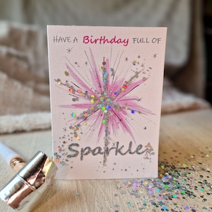 Watercolor Glitter Birthday Card "Have a Birthday full of Sparkle" / Birthday Card / Folding Card / Birthday / Glitter / Sparkle