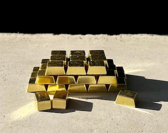 Golden Metal Ingots (16mm) for Boardgames or LARP - Scythe, DnD, Game Currency Pieces