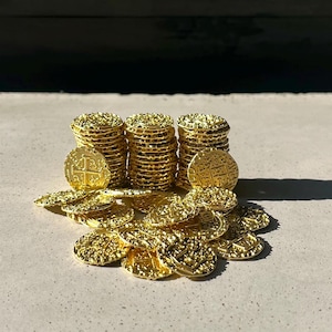 Golden Metal Coins (22mm) for Boardgames or LARP - e.g. D&D, Brass: Birmingham, Game Currency Pieces