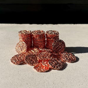 Copper Metal Coins (22mm) for Boardgames or LARP - e.g. D&D, Brass: Birmingham, Game Currency Pieces