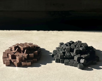 Cubos de recursos de latón de Birmingham/Lancashire – Set de mejora de hierro y carbón – Fichas de juego de mesa de 8 mm