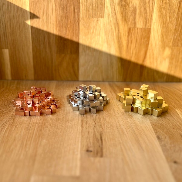 Copper, Silver and Gold Metal Cubes - Terraforming Mars Set