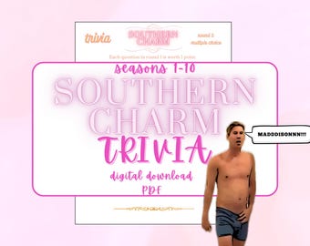 Southern Charm Trivia Game, Seasons 1-10 Bravo (PDF Download)