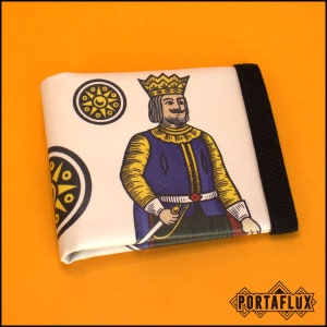 MOLLAFLUX Cartera Unisex Slim RFID Block con contención elástica - Estilo Único La Matta. Tarjetas napolitanas, diez de monedas.