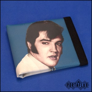 Portafoglio Slim Unisex RFID Block MOLLAFLUX elastico - Omaggio a Elvis Presley il Re del Rock. Stile in tasca, protezione carte di credito