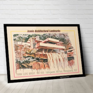 Fallingwater Poster: Frank Lloyd Wright Art Print (Digital Download)