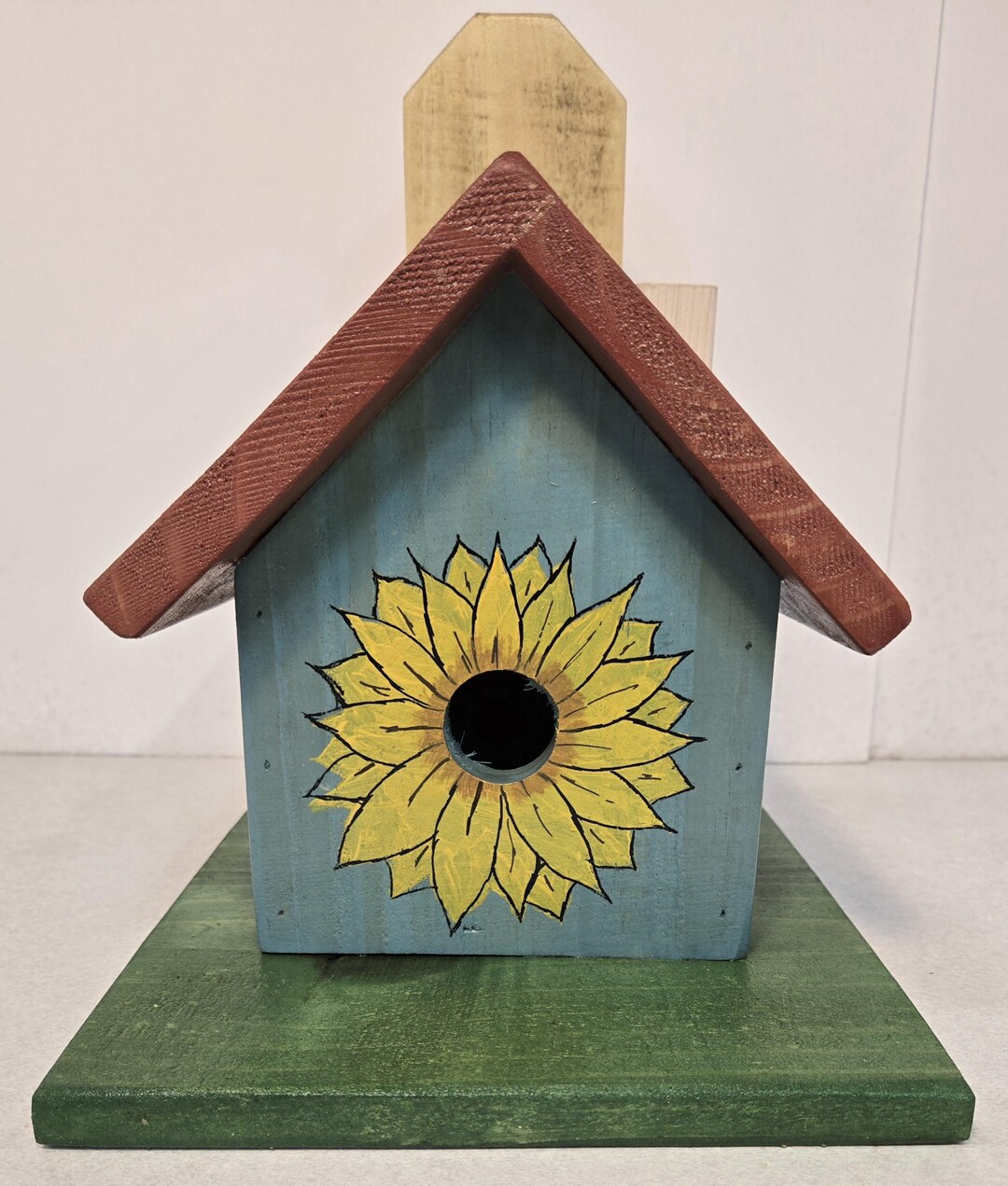 Handpainted Wooden Birdhouse Sunflower & Bee Garden Decor Etsy
