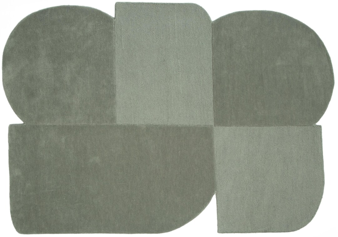 Modern Geometric Rug – Abstract Hand Tufted Wool Carpet – Asymmetrical ...