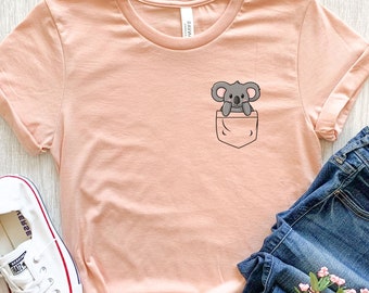 Pocket Koala Shirt, Koala Gifts, Koala T Shirt, Koala Tshirt, Koala Print, Animal Shirt, Koala Art, Aussie Shirt, Australian Gifts, Kids Tee