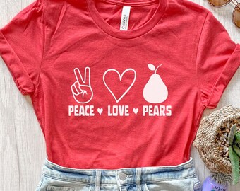 Peace Love Pears-shirt met print, shirt Fruit Lover