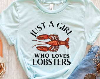 Camiseta de langosta, regalos de langosta, camiseta divertida de langosta, camiseta de langosta para niñas, camiseta infantil de langosta, camiseta de mariscos, camiseta de animales, regalo para ella