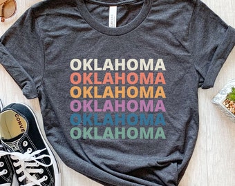 Oklahoma Shirt, Oklahoma Geschenke, Oklahoma State T-Shirt, Oklahoma Kinder T-Shirt, Oklahoma Shirts für Frauen, Oklahoma Retro Tshirt, Mädchen Reise Shirt