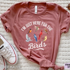 Vogelshirt, shirt vogels kijken, vogelcadeau, vogel T-shirt, cadeau vogelliefhebber, aquarel vogel, grafische T-shirt vogel, natuurshirt, shirt vogels kijken