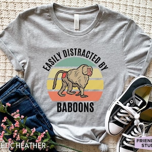 Baboon Shirt, Funny Baboon Tshirt, Baboon Gifts, Girls Baboon Tee, Baboon Primate, Baboon T Shirt, Olive Baboon, Yellow Baboon,Animal Shirts