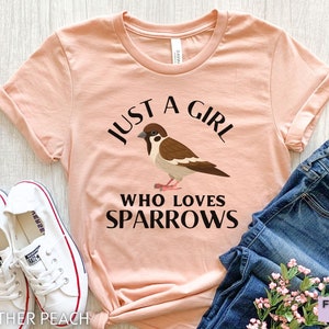 Sparrow Shirt, Sparrow Gifts, Girls Sparrow T Shirt, Bird Shirt, Gift For Her, Sparrow Kids Tee, Birdwatching Shirt, Bird Watching Shirt