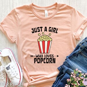 Popcorn Shirt, Funny Popcorn T shirt, Popcorn Gifts, Girls Popcorn Tee, Just A Girl, Movie Night, Movie Lover, Nerdy Gifts, Shirts For Women