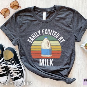 Retro Milk Graphic Tee, Funny Milk T-shirt, Milk Lover Gifts, Kids Milk Tee, Girls Milk Shirt, Milk Themed Clothes, Cow Milker Gift