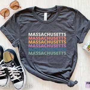 Massachusetts Shirt, Massachusetts T Shirt, Massachusetts Gifts, Retro Massachusetts Tee, Massachusetts State, Gift For Her, College Apparel