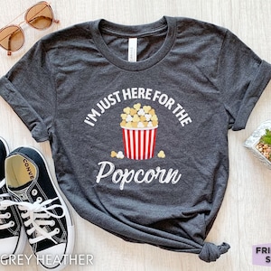 Popcorn Shirt, Funny Popcorn Tshirt, Popcorn Gifts, Mens Popcorn Tee, Popcorn T-shirt, Movie Night, Film Lover, Theater, Cinema Team Shirts
