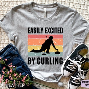 Funny Curling T-shirt, Curling Gift For Dad, Retro Curling Shirt, Mens Curling Tee, Womens Curling Tshirt, Curling Sport Shirt For Her