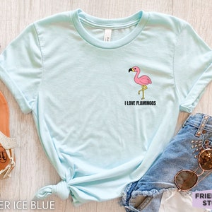Flamingo-Shirt, Flamingo-T-Shirt, Flamingo-Geschenke, Flamingo-Druck, Flamingo-Geschenk, tropischer Flamingo, Tier-Shirt, Vogel-Shirt, Geschenk für sie