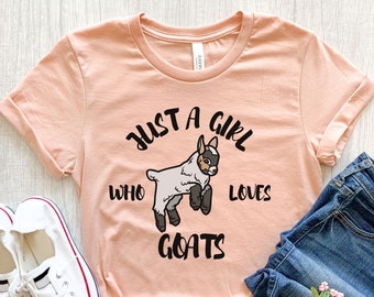 Goat Shirt, Womens Tshirt, Funny Goat T-shirt, Domestic Goat T Shirt, Girls Goat Tee, Goat Gifts, Goat Farmer Gift, Dwarf Goat, Boer Goat