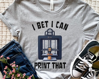 Camiseta de impresión 3D, camiseta divertida de impresión 3D, regalos de impresión 3D, camiseta de impresora 3D, ropa de impresión 3D, afición a la impresión 3D, entusiastas de la impresión 3D