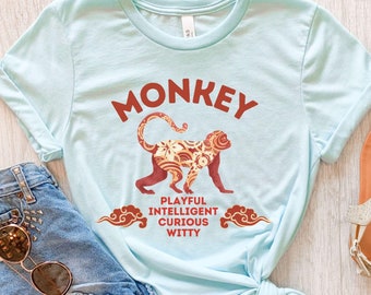 Camiseta del Año del Mono, Camiseta del Zodíaco Chino del Mono, Año Nuevo Lunar, Regalos del Año del Mono, Horóscopo Chino, Camiseta de Astrología