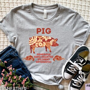 Chemise de l&#39;année du cochon, chemise du zodiaque chinois, chemise du nouvel an lunaire, chemise astrologie chinoise, cadeau de l&#39;année du cochon, cadeau pour, cadeau d&#39;anniversaire