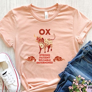 Year of the Ox, Chinese Zodiac Shirt, Ox Lunar New Year, Horoscope Shirt, Ox Zodiac Sign, Zodiac Gifts, Astrology Shirt, Birthday Gift