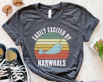 Narwhal Shirt, Narwhal Print, Narwhal Gift, Narwhal T Shirt, Animal Shirt, Gift For Her, Kids Tee, Unique Gift, Gift For Daughter