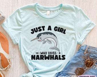 Narwhal Shirt, Narwhal Print, Narwhal Gift, Narwhal T Shirt, Funny Animal Shirt, Gift For Her, Kids Tee, Unique Gift, Gift For Daughter