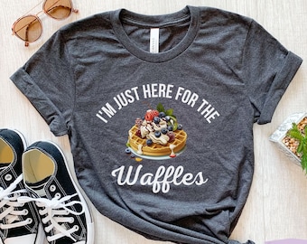 Camiseta de gofre, regalos de gofre, camiseta de gofre, fiesta de gofres, camiseta gourmet, camiseta divertida de comida, camiseta de desayuno, regalo para ella, camiseta para niños, culinario