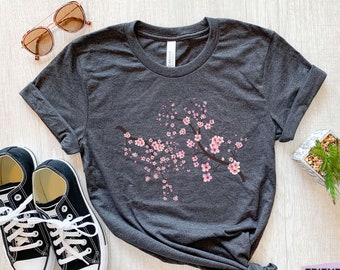 Camisa de flor de cerezo, camisa Sakura, regalo de flor de cerezo, camiseta floral, camiseta de cerezo japonesa, camisa de flores para niñas, camiseta de árbol de flor de cerezo