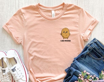 Potato Shirt, Pocket Potato Tshirt, Funny Potato T Shirt, Potato Gifts, Potato Farmer Gift, Girls Potato Tee, Potatoes T-Shirt, Spud Shirt