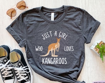 Girls Kangaroo Shirt, Kangaroo Gifts For Daughter, Kangaroo Animal Shirt, Kids Kangaroo Tee, Zoo Shirt, Kangaroo Lover Gift,Kangaroo T-shirt
