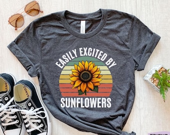 Sunflower Shirt, Funny Sunflower T-shirt, Sunflower Gifts, Girls Sunflower Tee, Wildflower Shirt, Botanical Shirt, Common Sunflower Tshirt