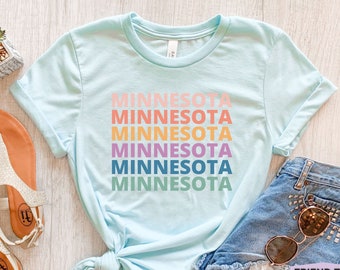Minnesota Shirt, Retro Minnesota T-shirt, Minnesota Gifts, Girls Minnesota Tee,  Minnesota State Shirt, Womens Minnesota Tshirt