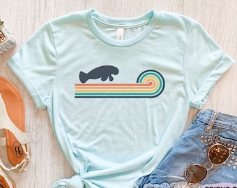 Manatee Shirt, Manatee Gift For Him, Retro Manatee T shirt, Florida Manatee, Manatee Animal Shirt, Gift For Her, Manatee Birthday Gift