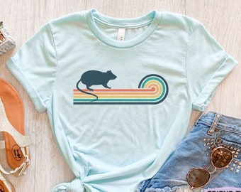 Retro Ratte Shirt, Kinder Ratte T-Shirt, Ratte Geschenk für Tochter, Mädchen Ratte T-Shirt, Haustier Ratte Besitzer Geschenk, Ratte T-Shirt, Ratte Tier Shirt, Frauen Ratte T-Shirt