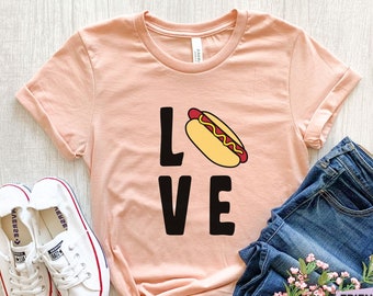 Camiseta de perrito caliente, regalos de perrito caliente, camiseta de perrito caliente, camiseta divertida de comida, camiseta de perrito caliente para niños, camiseta de perrito caliente, camiseta de amante de la comida, regalo para ella, cumpleaños de perrito caliente