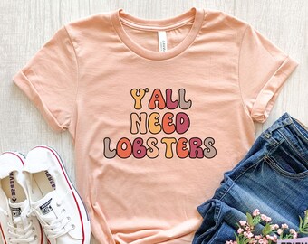 Lobster Shirt, Funny Lobster Tshirt, Lobster Gifts, Seafood Festival, Girls Lobster Tee, Lobster Bar, Retro Lobster T Shirt,American Lobster