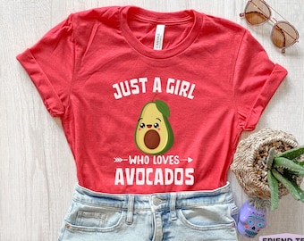 Avocado-shirt meisjes, avocado cadeau voor vriend, dames avocado T-shirt, kinder avocado-T-shirt, schattige avocado-t-shirt, fruit shirt, cadeau avocadoliefhebber