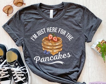 Pannenkoekenshirt, pannenkoekcadeaus, grappig pannenkoeken T-shirt, pannenkoekenfeest, foodieshirt, voedselshirt, kookshirt, cadeau voor haar, pannenkoek kinder-T-shirt